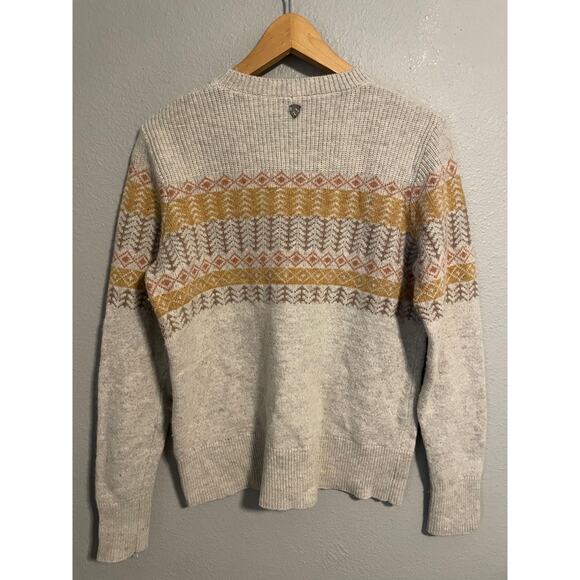 Kuhl Sweater Womens Medium Merino Wool Blend Fair Isle Crewneck Pullover - Picture 2 of 10
